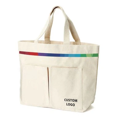 Große Canvas-Tragetasche mit Taschen