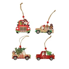 Weihnachtsschmuck für Autos aus Holz